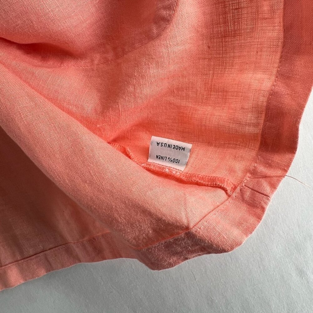 Bryn Walker Linen 3/4 Sleeves Topper Jacket Womens L Oversized Lagenlook Orange - Picture 11 of 11